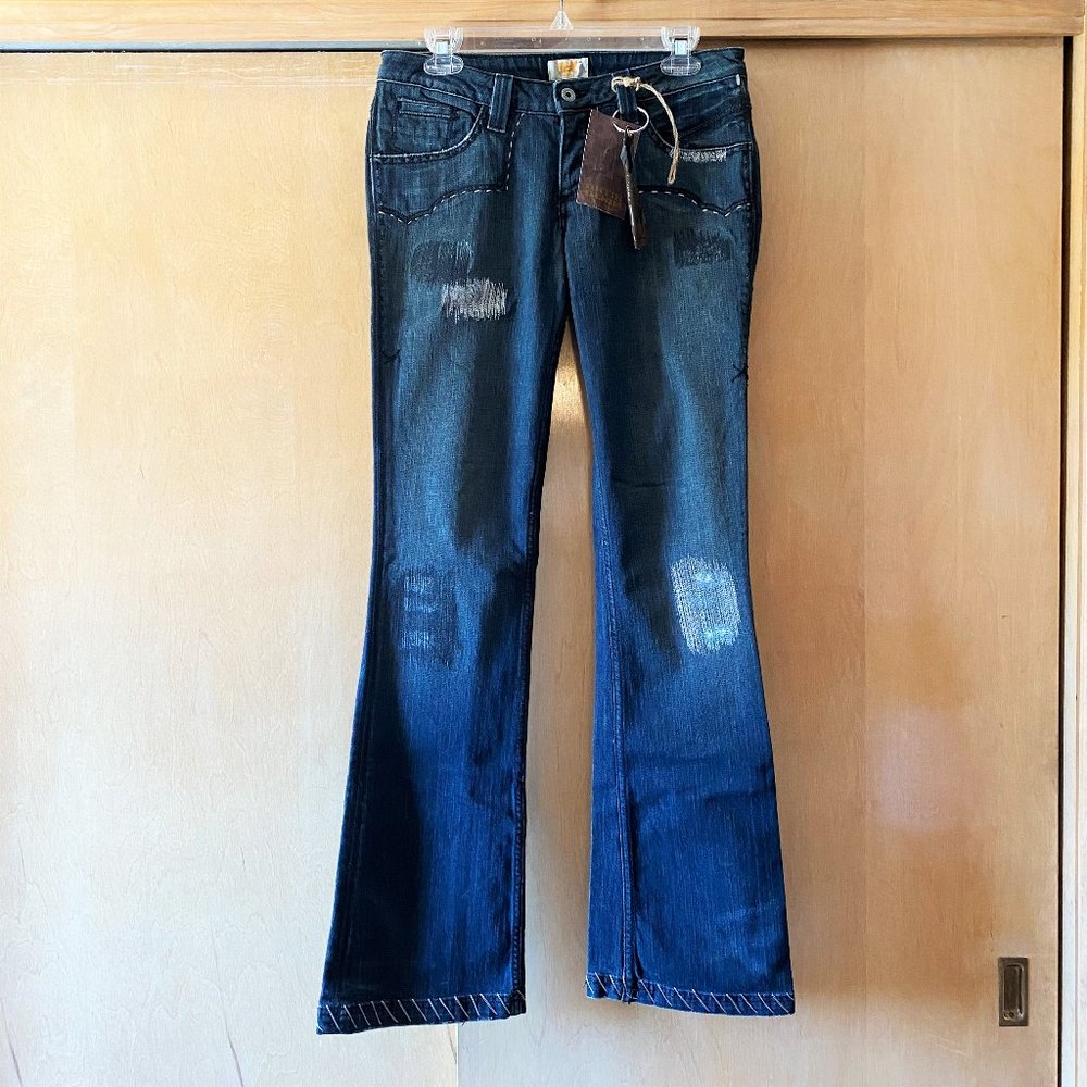NWT Sz 28 Antik Denim Dark Wash Silver Boot Cut